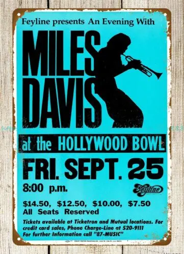 artwork prints 1981 Miles Davis  Bowl Concert Poster metal tin sign
