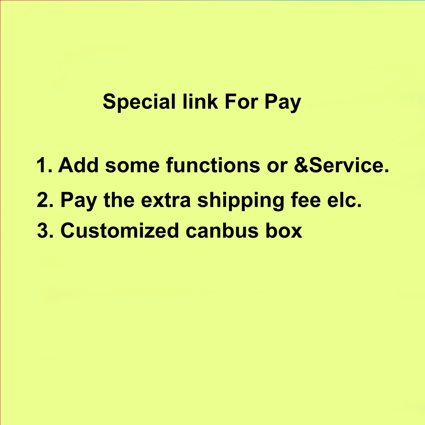 fff Special Link for Our Customers to pay the extra fee or Built-in 360 chip or Customized CANBUS decoder