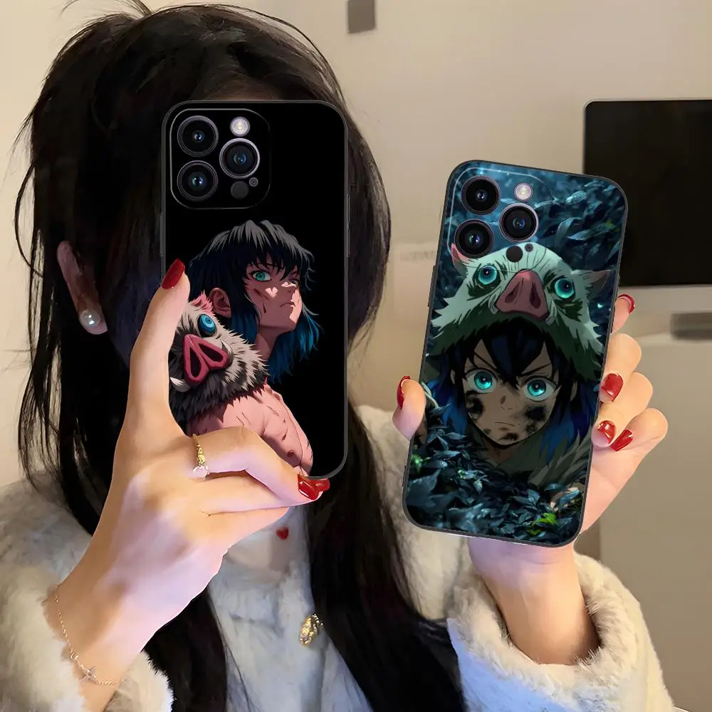 

Demon Slayer Inosuke Phone Case for iPhone 17 16 15 14 13 12 11 X XR XS 8 7 Pro Max Plus Mini Colour Protective Cover Smartphone