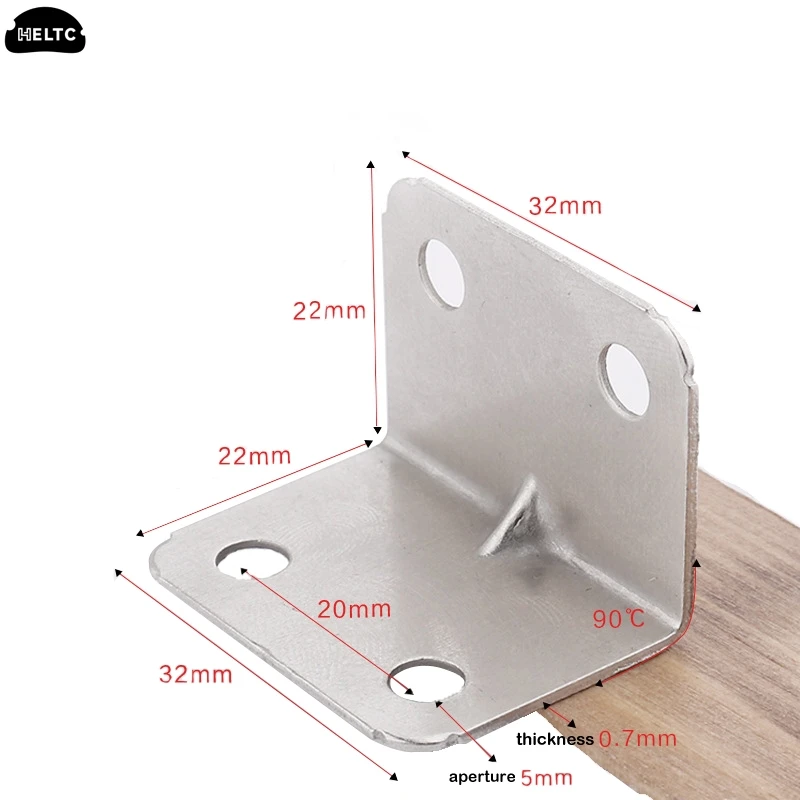 Suporte Triangular de Aço Inoxidável Espessado, 90 Graus Fixo, Ângulo Reto, Móveis Partição, Acessórios Conector Hardware, 10Pcs