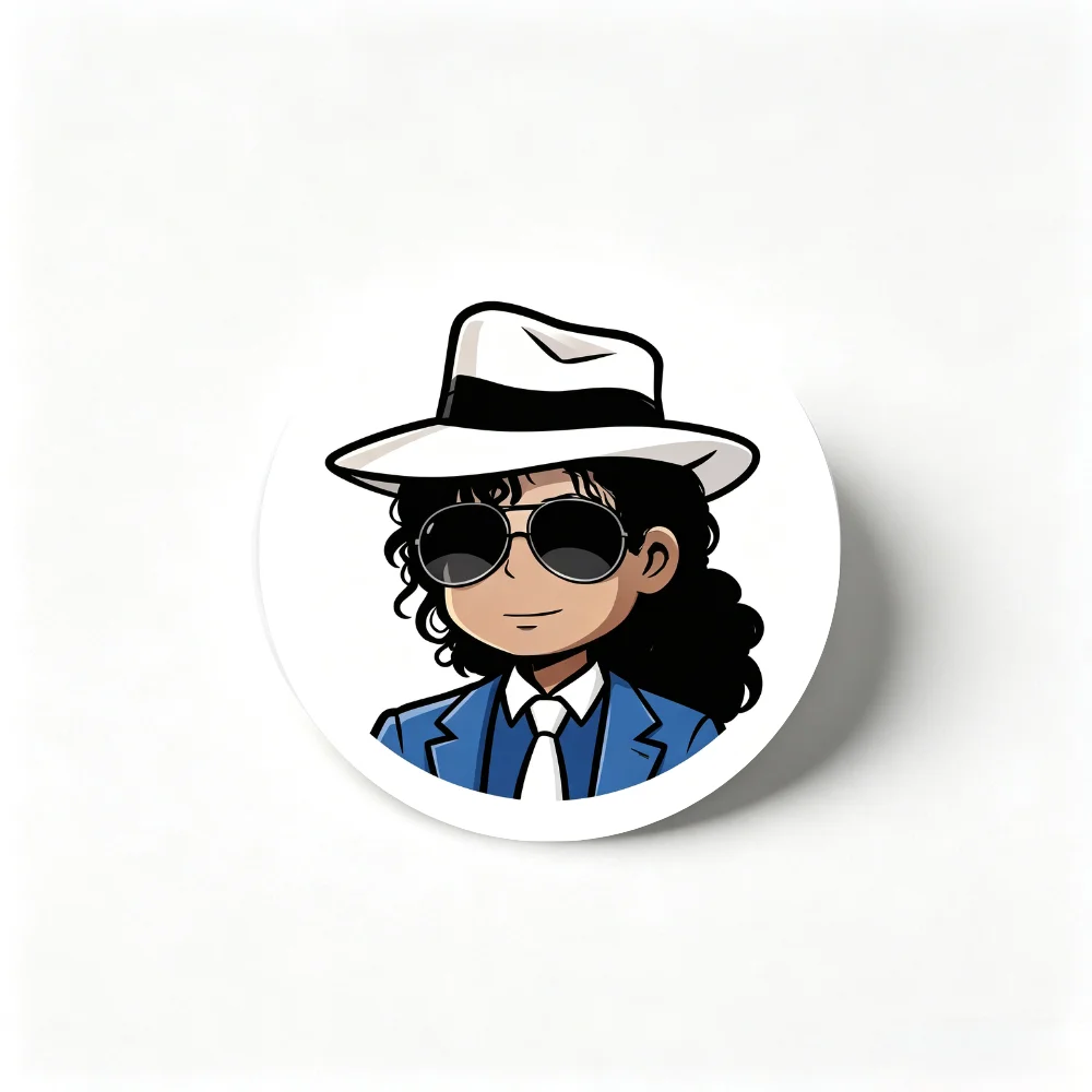 Anime Tinplate Badge  Handmade Creative Brooch Pin, Michael Jackson Chibi Character Lapel Pin, Clothing Gift Accessory Decor