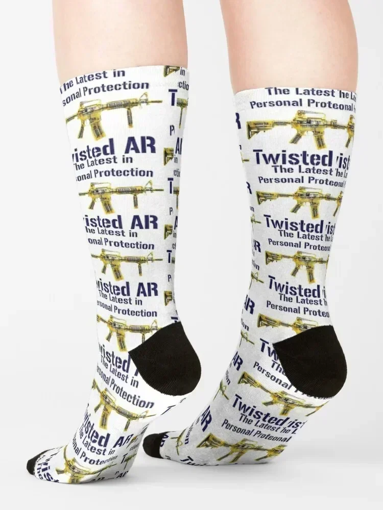 Twisted Tea Automatic Rifle Socks snow retro funny gift bright garter Boy Socks Women's