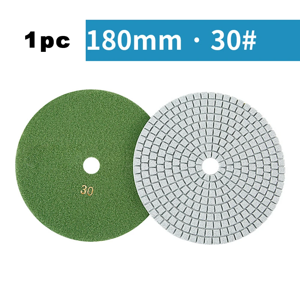 

1PC 7Inch Wet Dry Polishing Pad Sharps Flexible D-iamond Polish Pads For Granite Marble Stone Concrete Sanding Disc Grit 30-3000