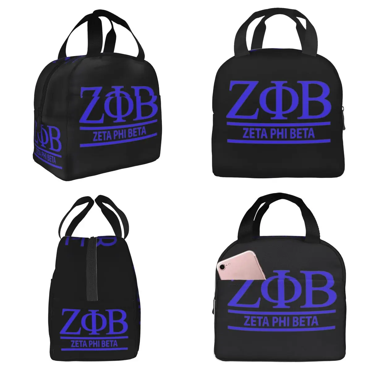 Термосумка для обедов Zeta Phi Beta Greek Letter 1920 ZOB для женщин, офисная термосумка-холодильник, контейнер для еды, сумка-тоут для ланч-боксов