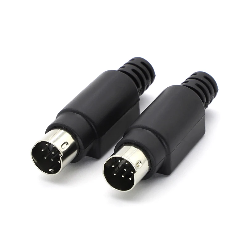 2/5/10pcs MD8 Mini Din 8 Pin Male Plug Connector With Plastic Handle Adapter PLC Application Soldering Cables S Terminal DIY