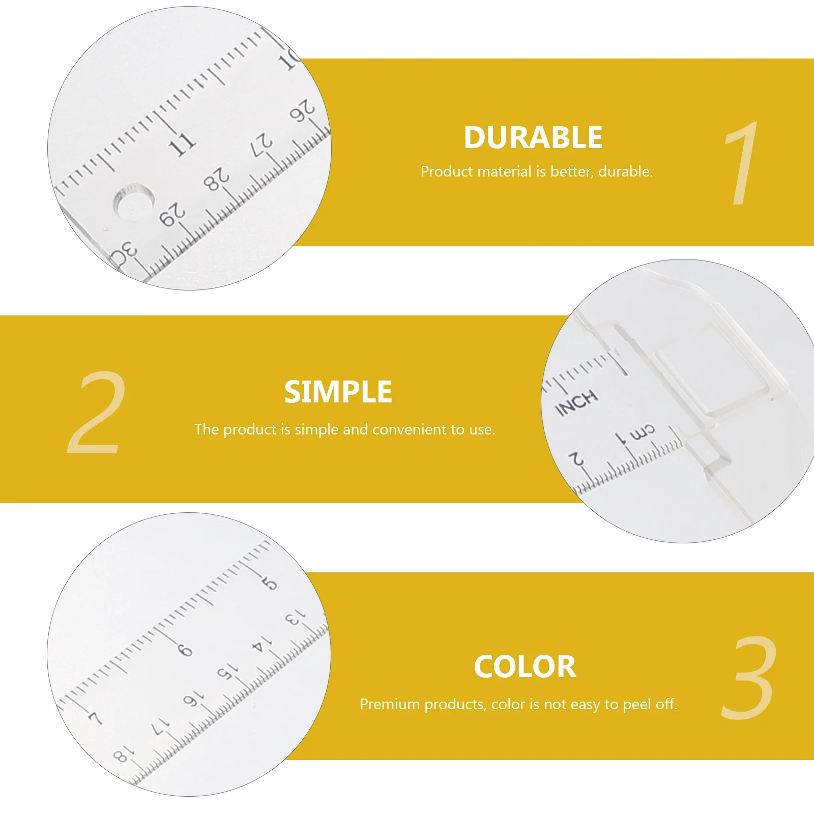 

2Pcs Ruler Plastic Measuring Tool Clear Scale Inch Centimeter School Office Drafting Layout Student Drawing Supplies