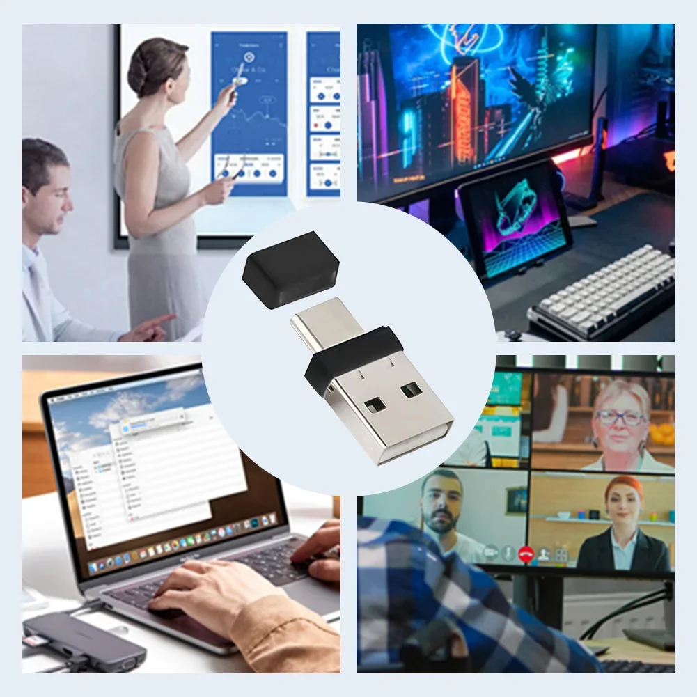 USB Tipo C 2 in 1 Mouse Jiggler Agitatore per mouse non rilevabile senza driver Plug & Play Mouse automatico Wiggler per Tablet PC
