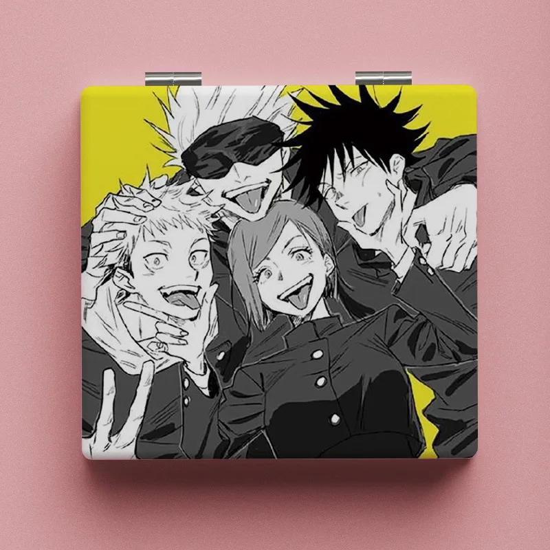 Anime Jujutsu Kaisen Gojou Satoru Inumaki Toge Student Cartoon Folding Mirror Cosplay Portable Makeup Mirror Girls Birthday Gift