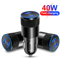 40W Dual PD Car Charger Adapter Fast Charging Type USB C Quick Charger in Car Mobile Phone for iPhone15 Pro Max Xiaomi 14 Huawei