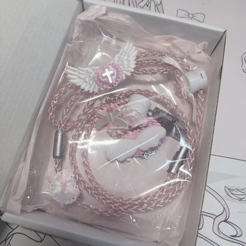 CustomLuminous Hollow Type-C Single Crystal Copper Aviation Plug Y2K Cable 8K Magnetic Axis Keyboard Data Cable Charging Cable