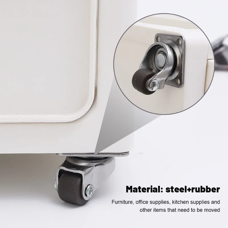 Universelle Möbelrolle mit Rollen und weichem Gummi 360° ° Rotationsrolle für Möbel, Müll, Aufbewahrungsboxen, robuste Lenkrollen – Detail 4