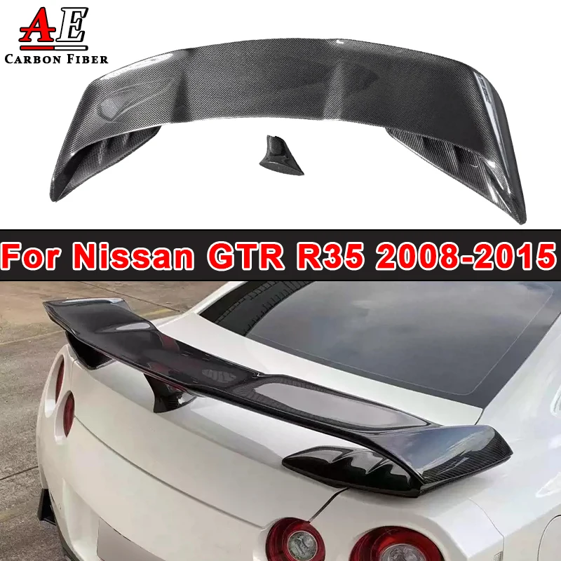 

For Nissan GTR R35 Spoiler Real Carbon Fiber Rear Trunk Lip Wing Splitter 2008-2015 Trim Body Kit Car Accessories VRS Style