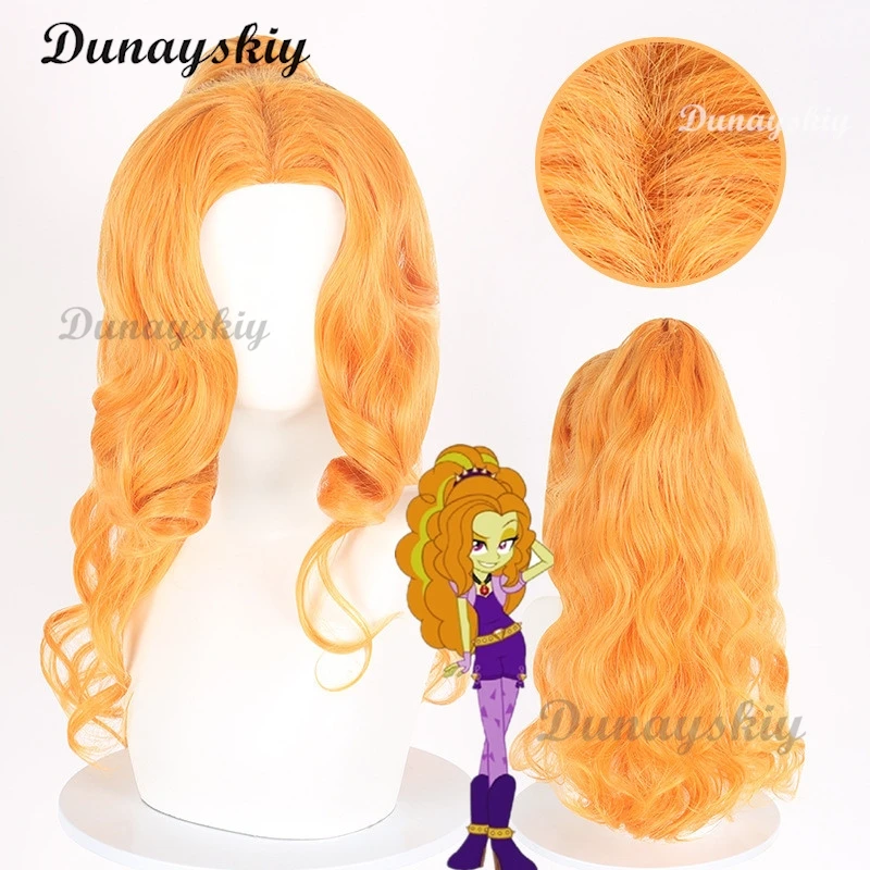 

Anime Dazzle Adagio Cosplay Wig Orange Heat Resistant Hairpiece for Women Halloween Role Play Outfits