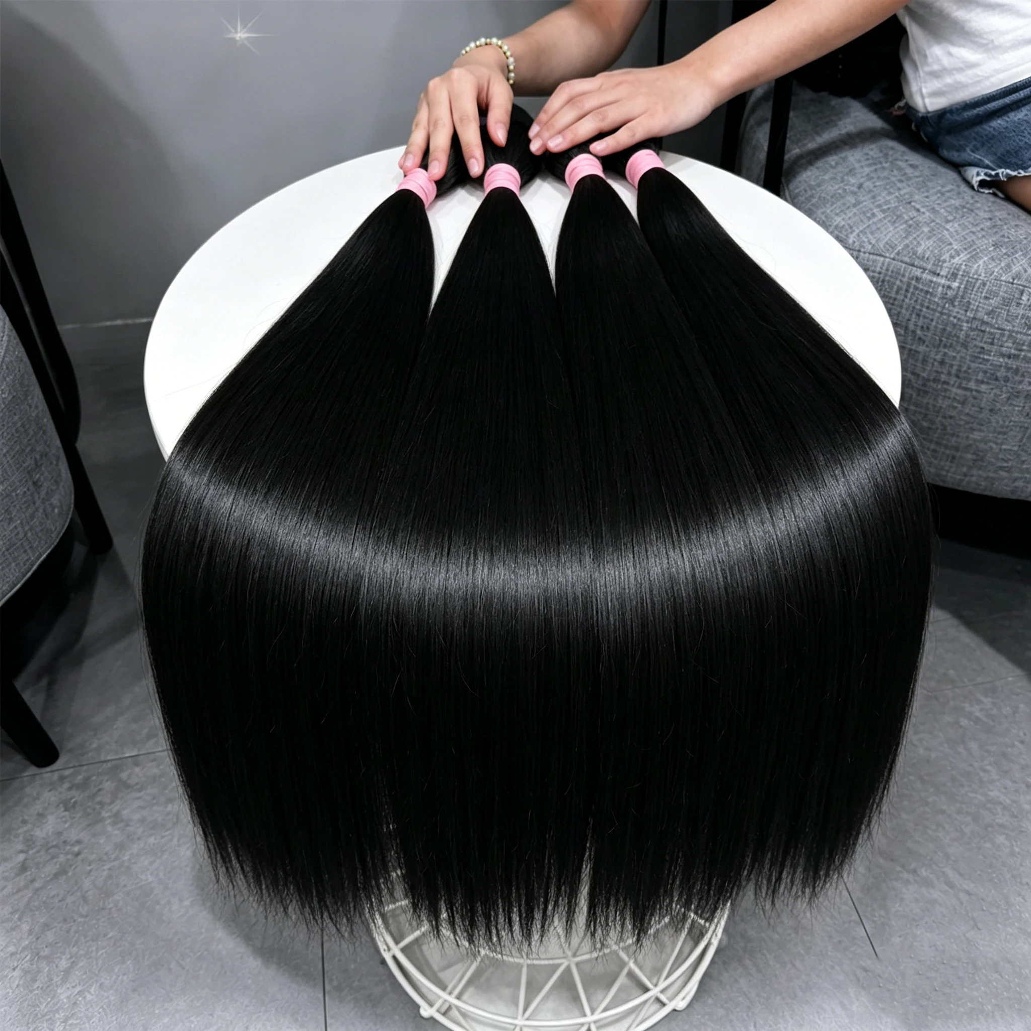 

Smilegirl Peruvian Raw Human Hair Bundles 30 40 Inch Straight1 2 3 4 Bundles Virgin Remy Hair Weft Extensions Women Sew In quickly Weave Bundles