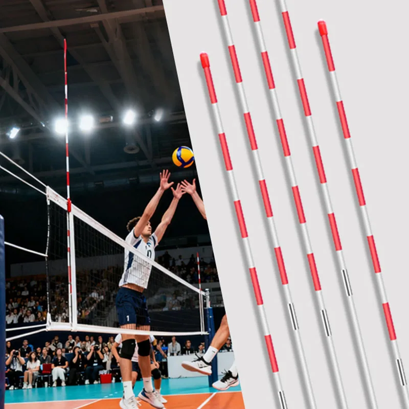 Detachable Volleyball Logo Pole with Volleyball Match Air Volleyball Net Fiberglass Pole Logo 1.8 Meters Long