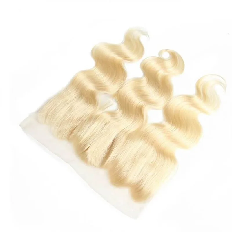 13x4 الدانتيل الجبهة # 613 الجسم موجة شقراء الدانتيل الشعر كتلة الشعر البشري البرازيلي عذراء ريمي كامل اليد النسيج قبل قطعها شعر الطفل #6