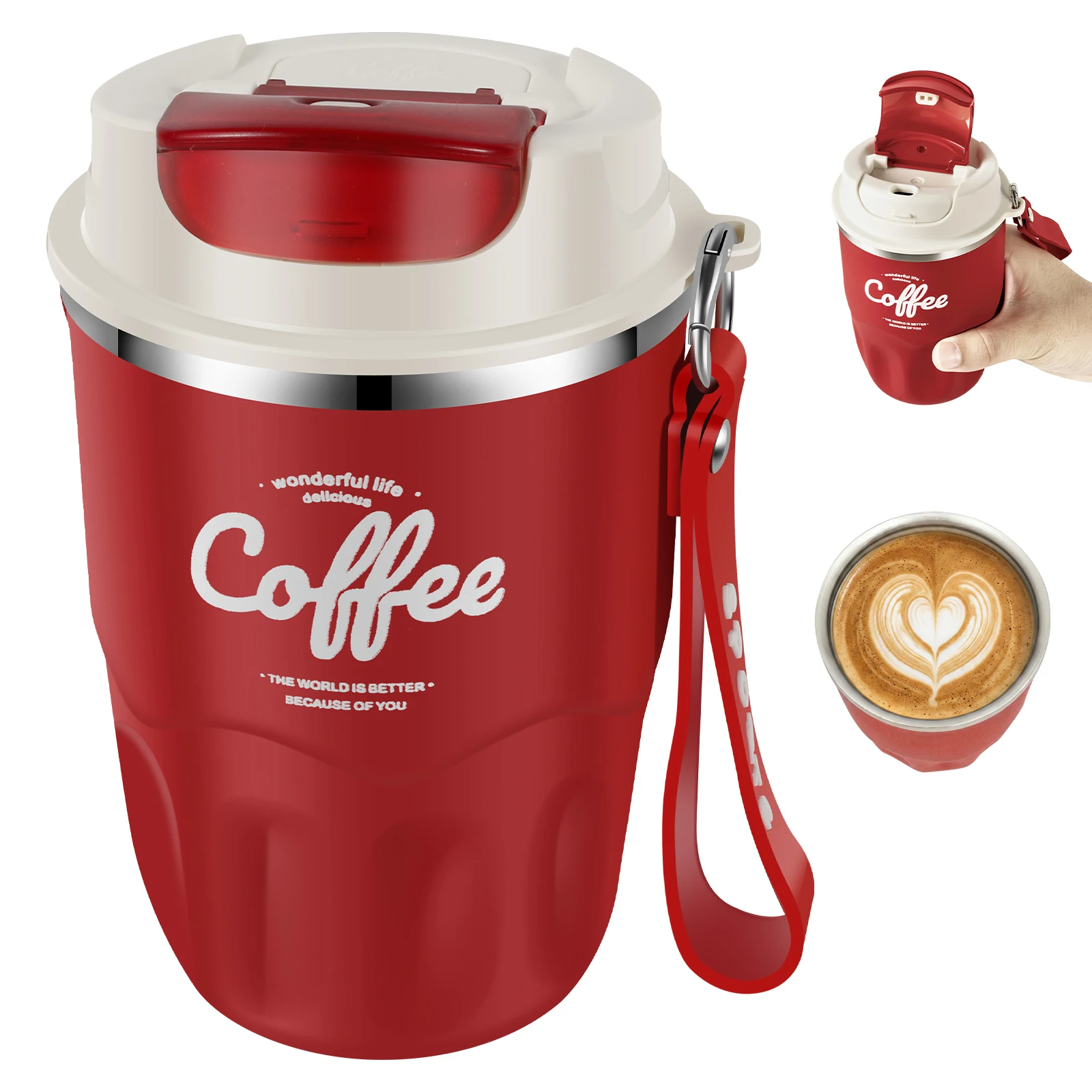 Vacuum Insulated Flask - Draagbare koffiereisbeker van roestvrij staal, geïsoleerde