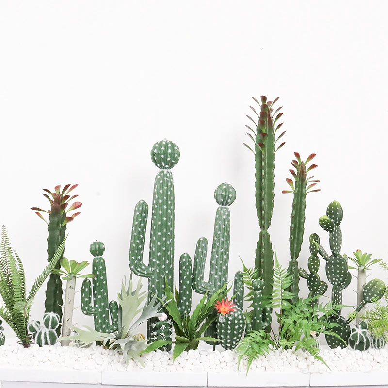 Simulation wind green plant set Bionic cactus landscape combination Homestay window decoration Cactus landscaping fake plant