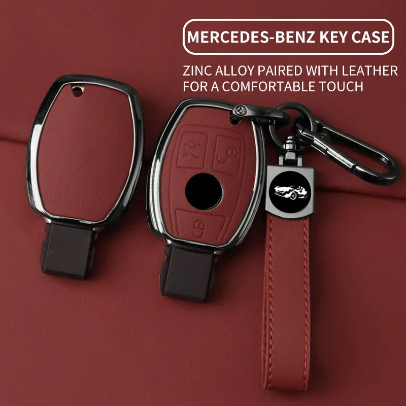 Zinc alloy car key case suitable for Mercedes Benz A B C E G class C200 C300 E350 W205 E260L GLK A45 AMG BGA car key accessories