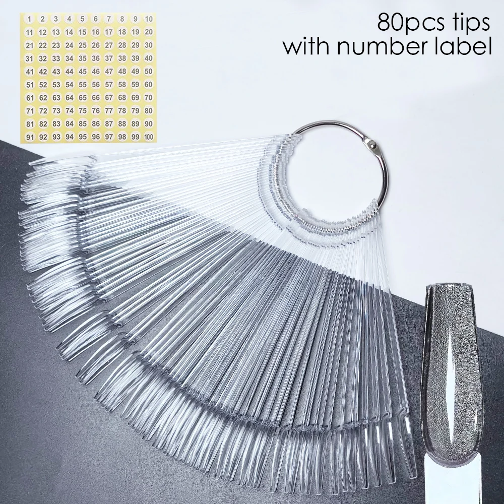 80/50/20 Stuks Nail Display Sticks Nail Swatch Valse Nagel Tips Nagel Gel Polish Praktijk Clear display Board Voor Nail Art Gereedschap - afbeelding 1