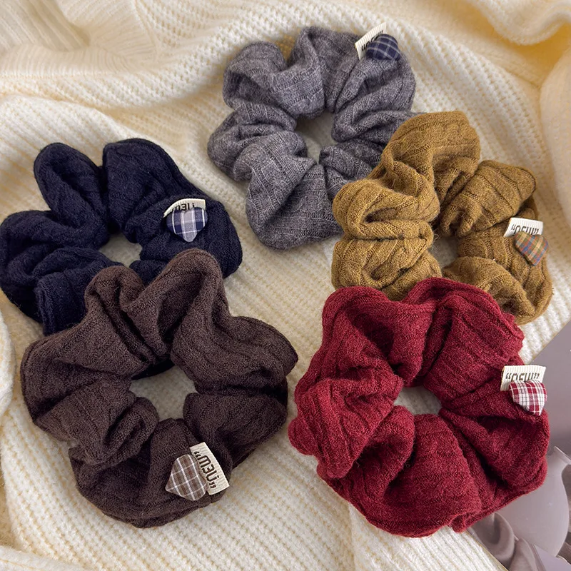 Haargummi aus gedrehtem Strick im koreanischen Stil mit faltigem Garn, luxuriöser Eleganz-Haarschmuck, hochelastisches Haarband