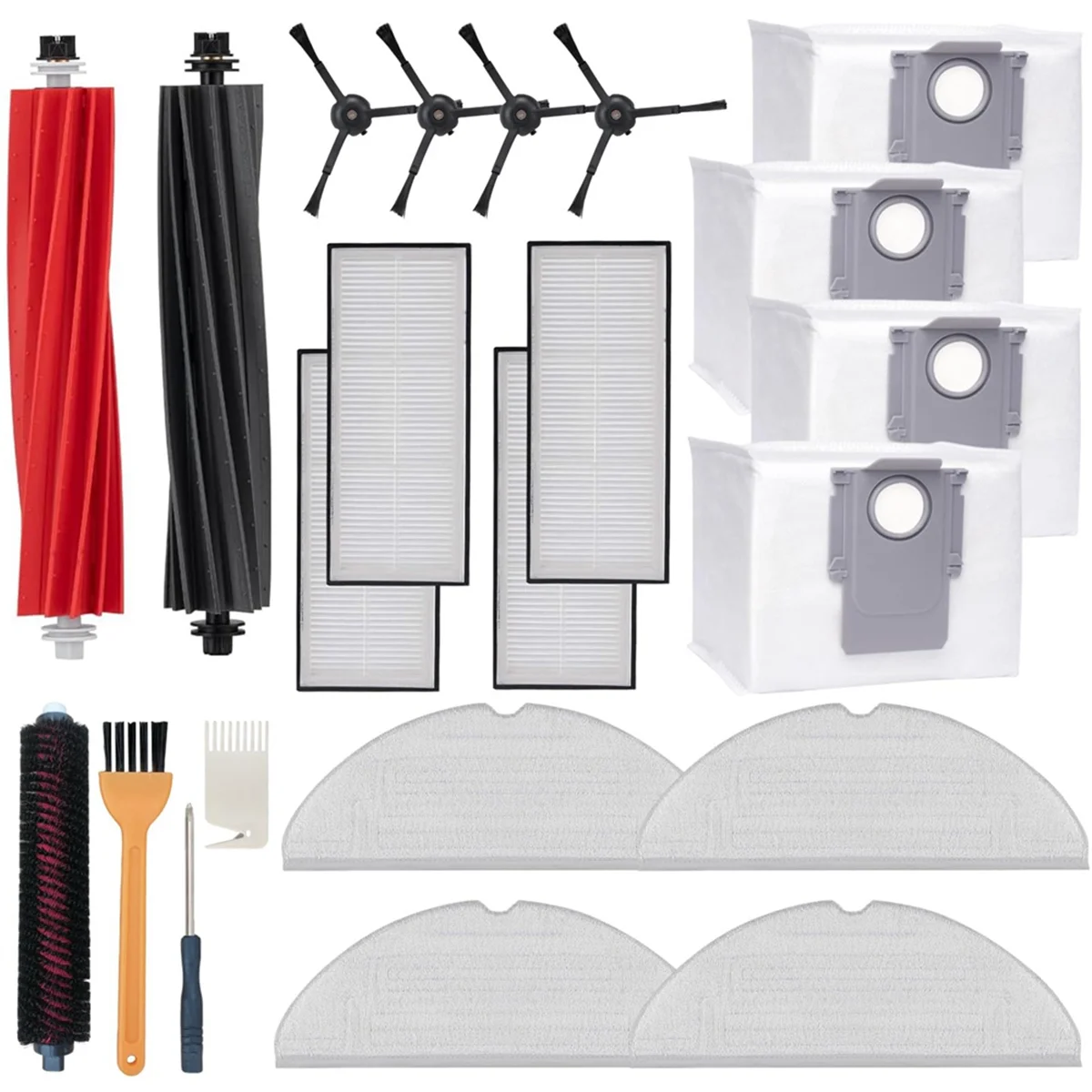 Kit de accesorios para Robot aspirador S8 / S8+ / S8 Pro UItra, cepillo principal doble, Cepillo Lateral, filtro Hepa, paños de fregona