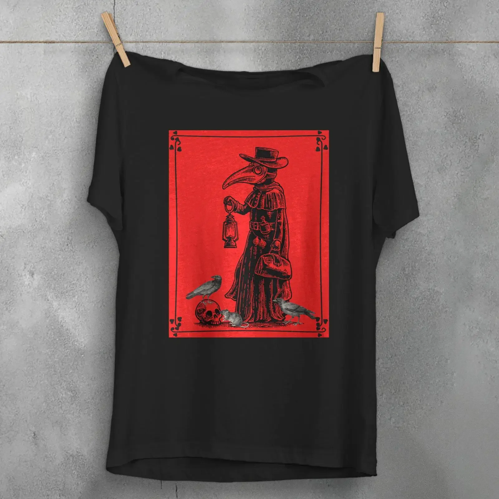 Plague Doctor T Shirt Gothic History Skull Medicine vintage Washed Soft Slightly Stylish fashion streetwear Unisex homme