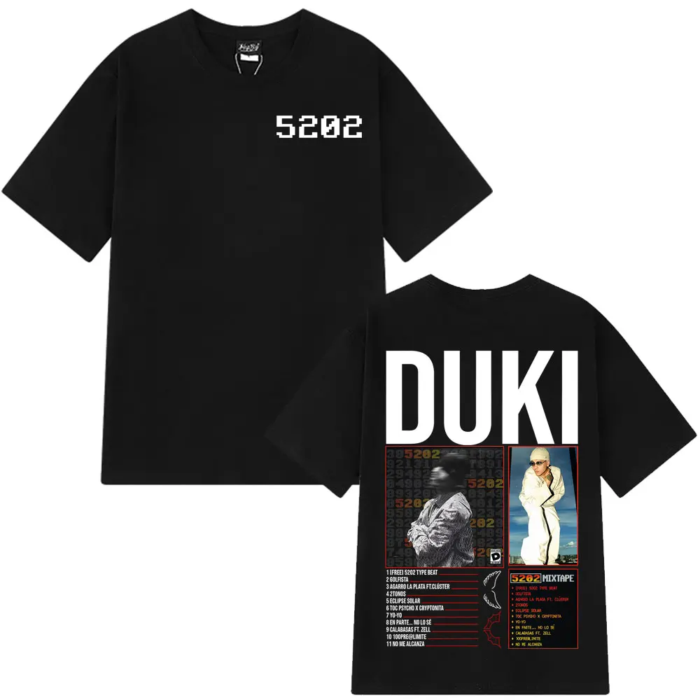

Rapper Duki 5202 MIXTAPE 2025 Album Merch T Shirts Men's Women Hip Hop Vintage T-shirt Cotton Short Sleeve High Quality T-shirts