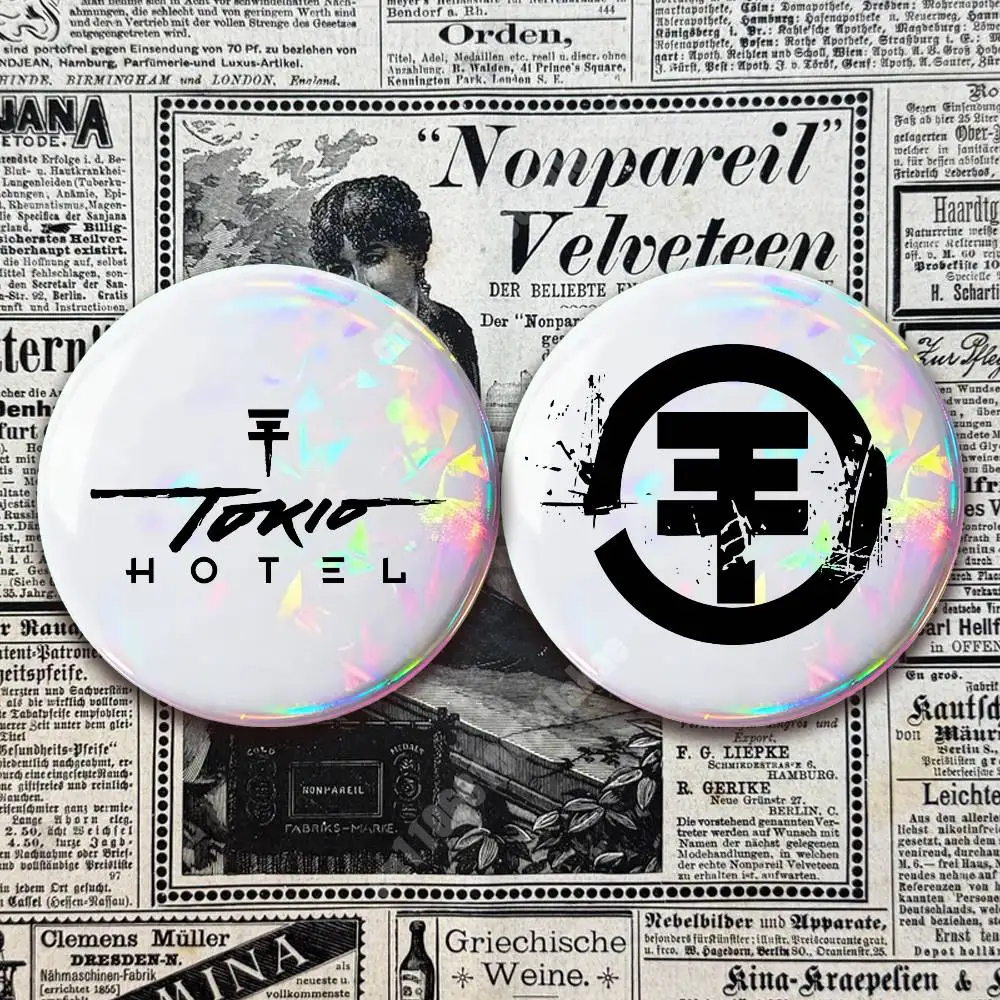 T-Tokio Hotel B-Bill T-Tom K-Kaulitz Encore Button Badge 2PC Sets for Bags & Clothes & Accessories Metal Pin Creative Gift