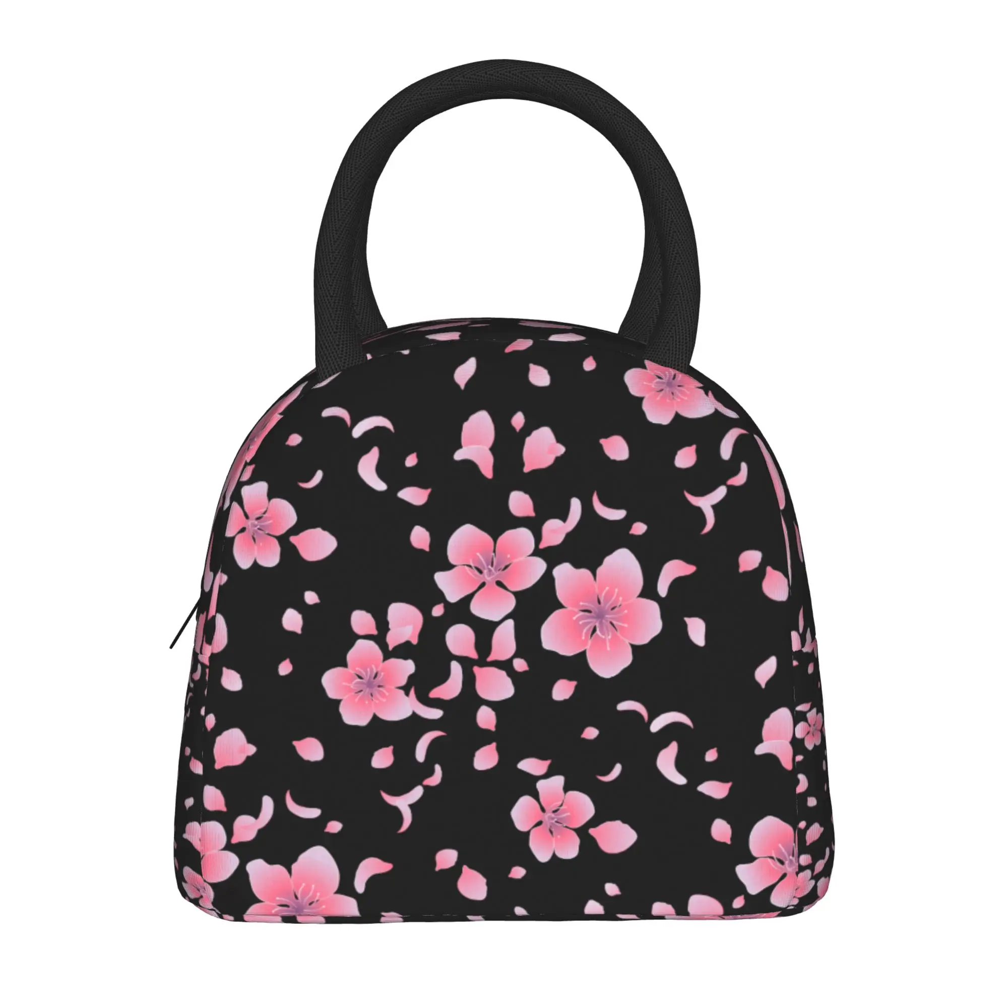 Japanese Sakura Cherry Blossom  Insulated Lunch Bags Thermal Bag Reusable  Leakproof Lunch Box Tote Girl Boy Beach  Outdoor