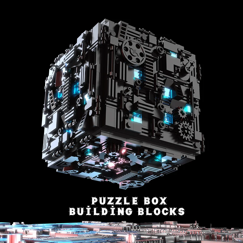 Building Blocks Mystery Cube Puzzle Box - Multiple Lock Mechanisms DIY Toy, Unlock for Storage