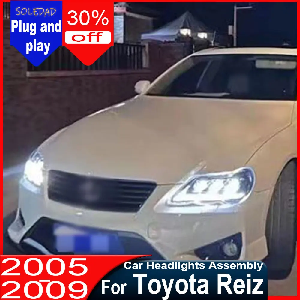 1 pair  Car HeadLights For Toyota Mark X Reiz 2005-2009 Headlight Upgrade LED Front Signal Lamp Tool Accessories Plug and play