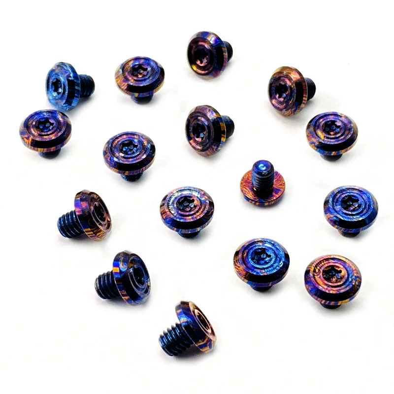 

CNC Timascus Made Knife DIY Make Accessories Damascus Pattern Titanium M4 Screws T10 Torx Nut Head Button Spindle Nail Rivets