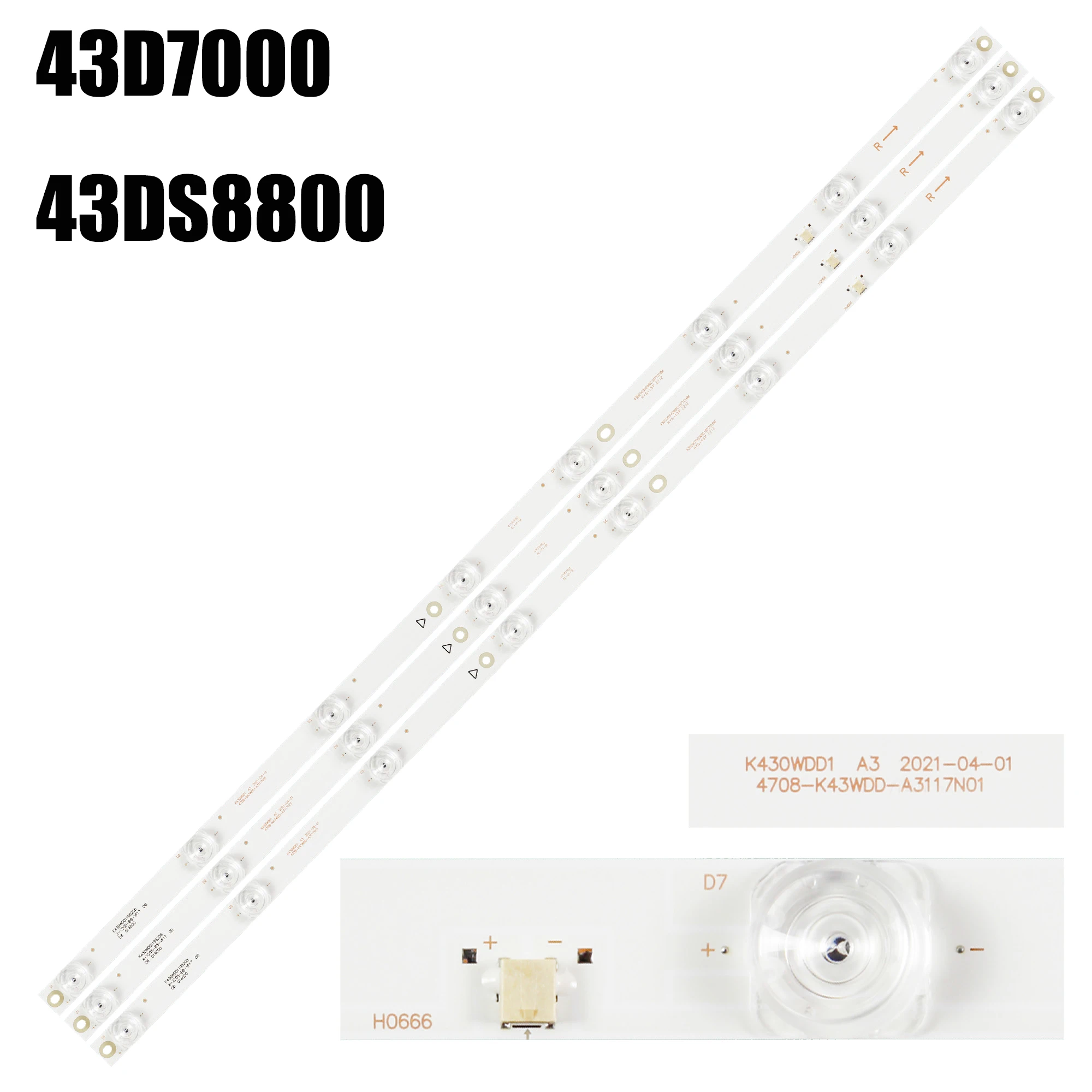 Bande LED Pour 43LUA69K TX-43GR300 43UK950 43D7000 K430WDF K430WDD1 A3 4708-K43WDD-A3117N01