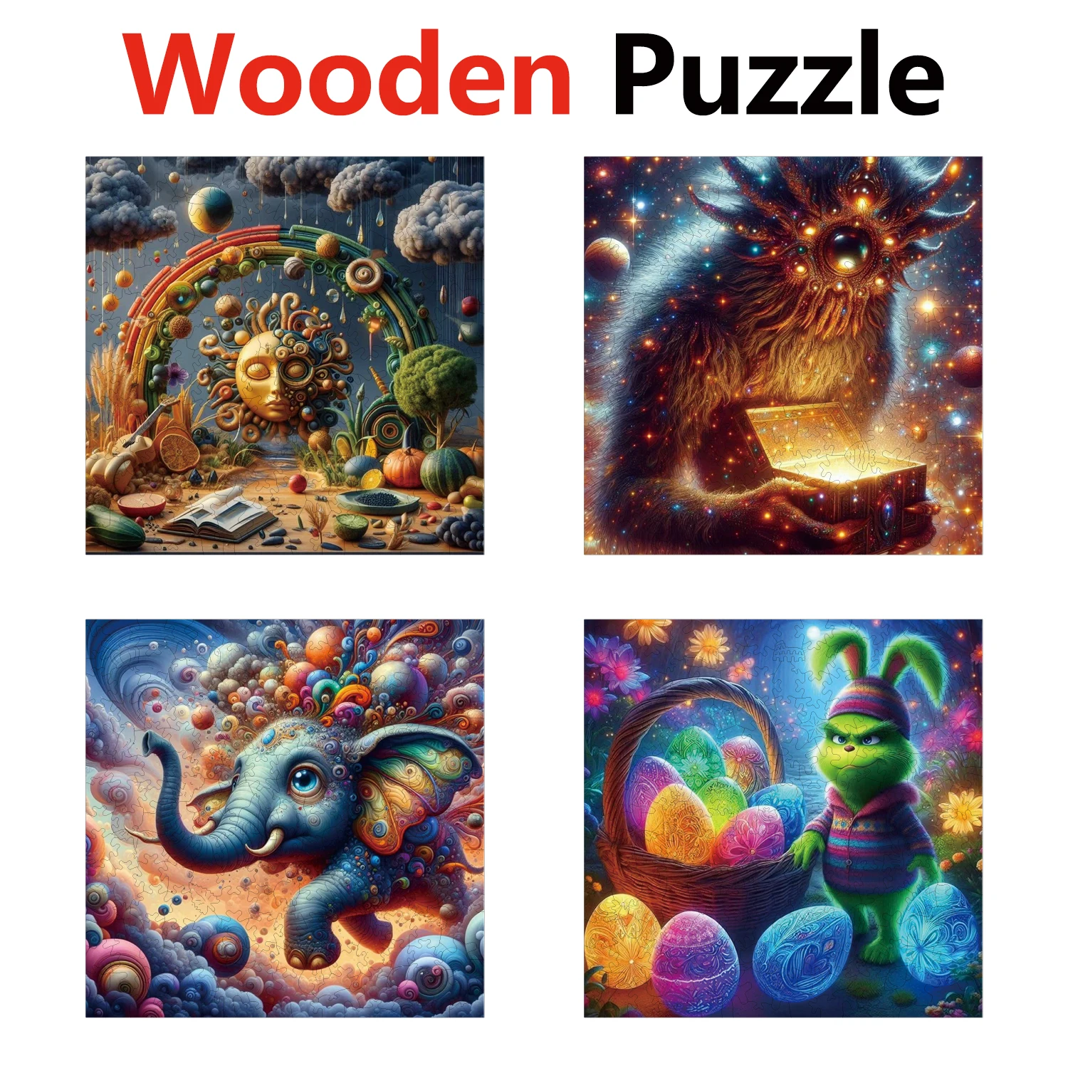 

Tree Bird Sunflower Elf Animal Puzzles High Quality Jigsaw Puzzle Wooden Puzzle Best Christmas Gift