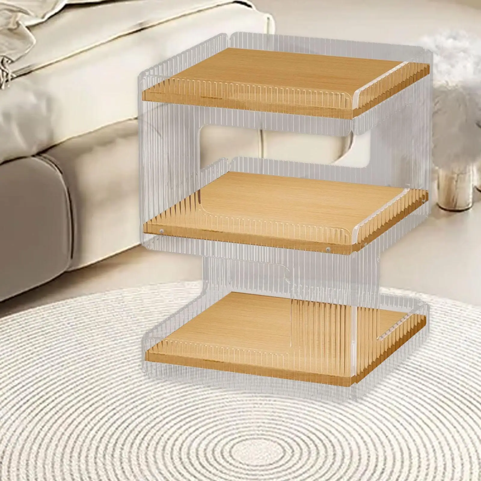

Acrylic Side Table Furniture Storage Shelf for Living Room Bathroom Kitchen
