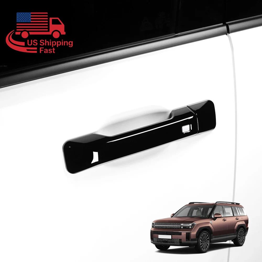 

For Hyundai Santa FE MX5 2024 2025 Carbon Fiber Black External Door Handle Cover Door Bowl Trim Accessories
