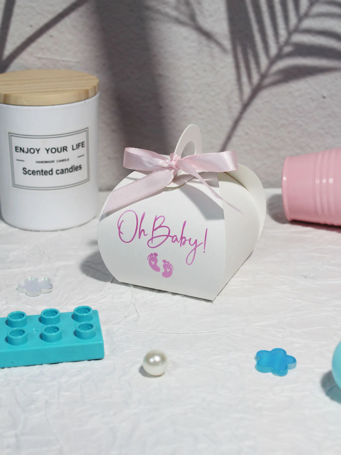 10/20pcs Oh Baby Girl And Boy Paper Gift Box Party Baby Shower Candy Box Baby Feeding Bottle Birthday Party Decorations Kids