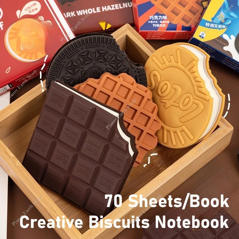 70 Blatt/Buch, kreatives Notizbuch für Kekse, Schokolade, Kekse, Notizblöcke, Notizbuch, blanko, Cartoon-Mini-Notizblock, Notizbuch, Notizblock