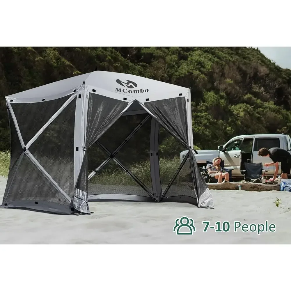 10x10 Instant Pop-Up Gazebo with Mesh, Outdoor Patio Shelter, Easy Setup Pavilion (Silver Gray)