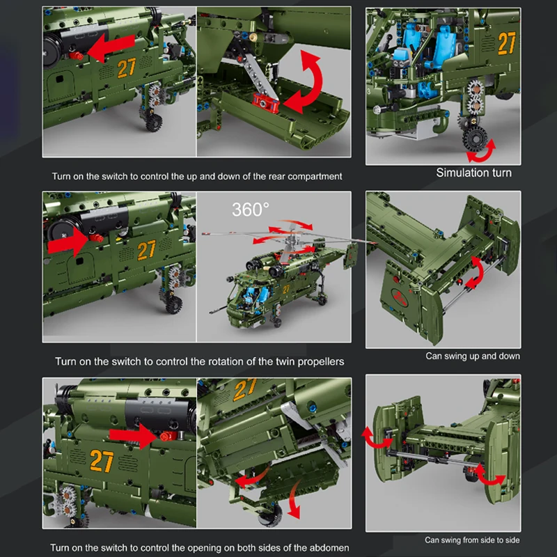 1800PCS Tecnico di Controllo Remoto Carta 27 Blocchi di Elicottero High-tech RC Fighter Soldati Mattoni Giocattoli Militari Per I Ragazzi