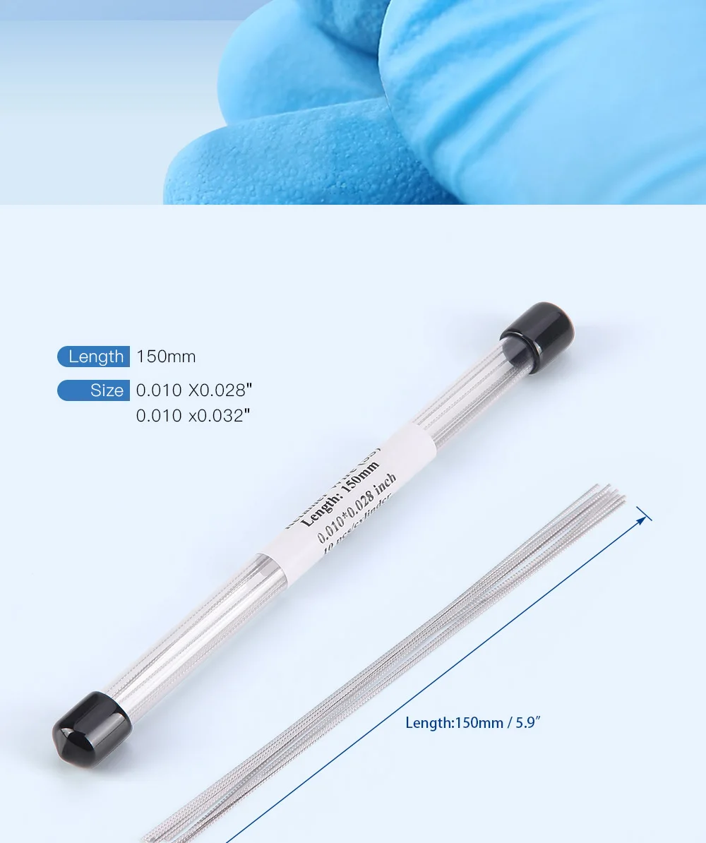 10 Teile/paket AZDENT Dental Kieferorthopädische Lingual Retainer Drähte Flache Gerade Twist Drähte Edelstahl 15 cm Zahnmedizin Materialien – Detail 3