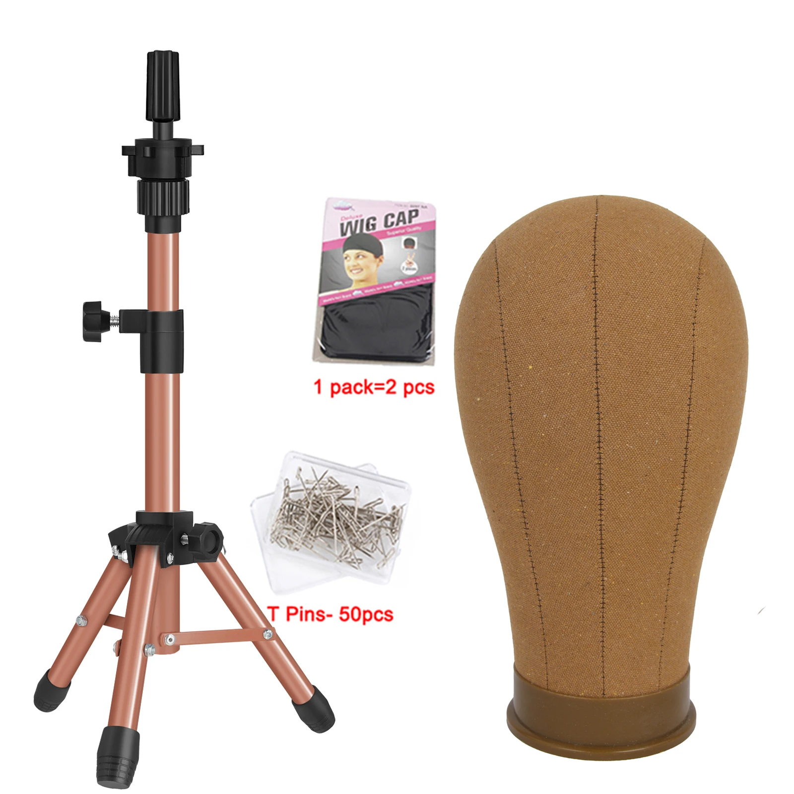 Brown Mannequin Head With Brown Wig Stand 22