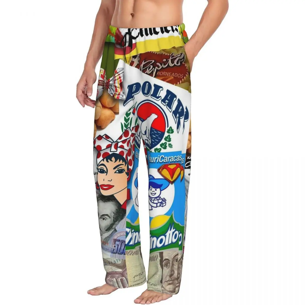 

Custom Arepas Venezuela Men Pajama Pants Lounge Sleep Sleepwear Bottoms with Pockets