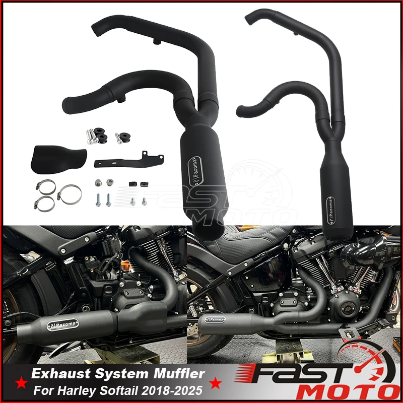 

Для Harley Softail Low Rider EI Diablo FXRST 117 FXLRST 22-24 без шнуровки глушитель мотоциклетная выхлопная труба 2-в-1 Link Pipe System