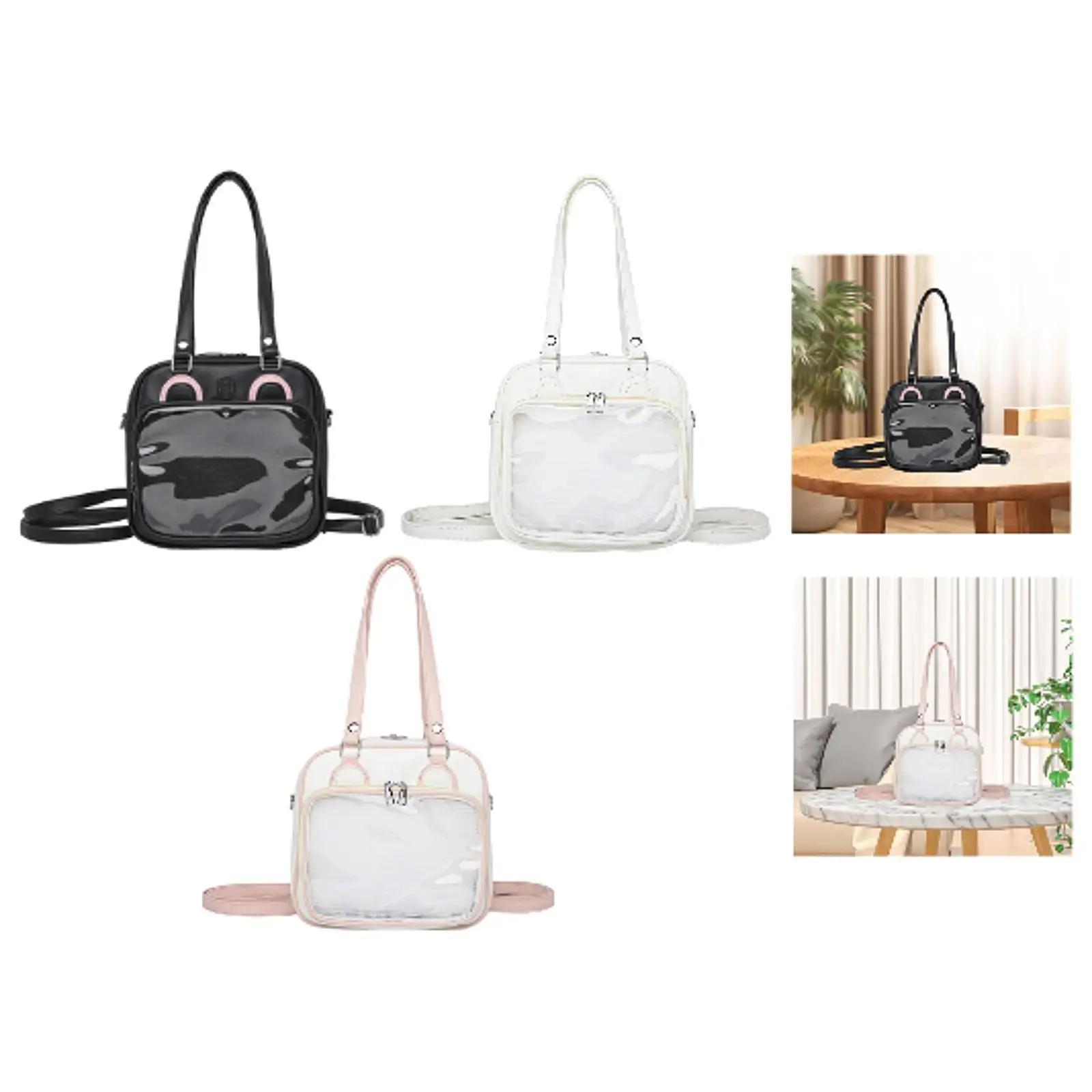 

Ita Bag Handbag Clear Window Pins Bag Removable Strap Shoulder Bag Uniform Bag for Gifts Anime Figure Party Favor Birthday Girls