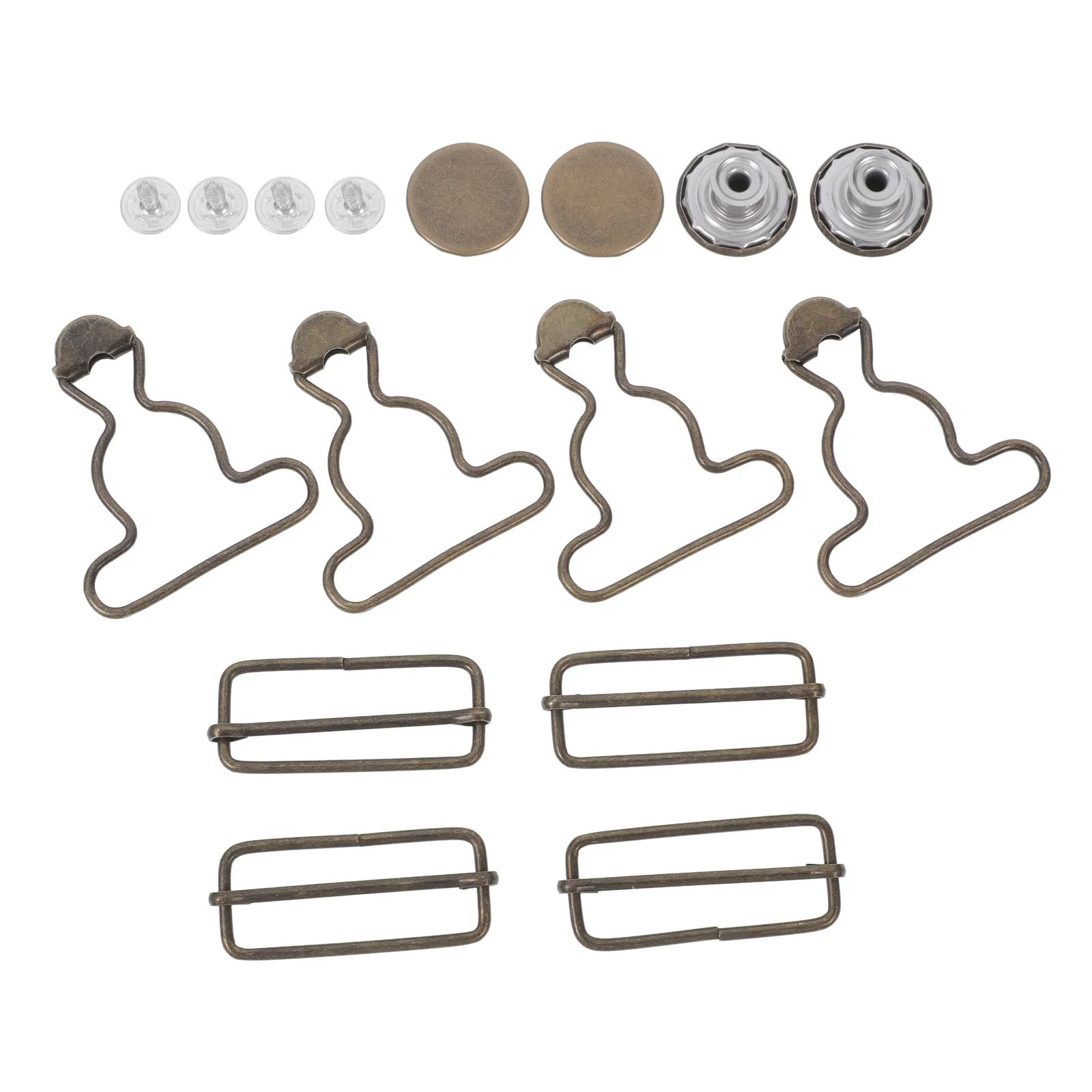 

4 Sets Gourd Buckle Overalls Trousers Buttons Accessories Small Metal Fastener Buckles for Pants Clasp