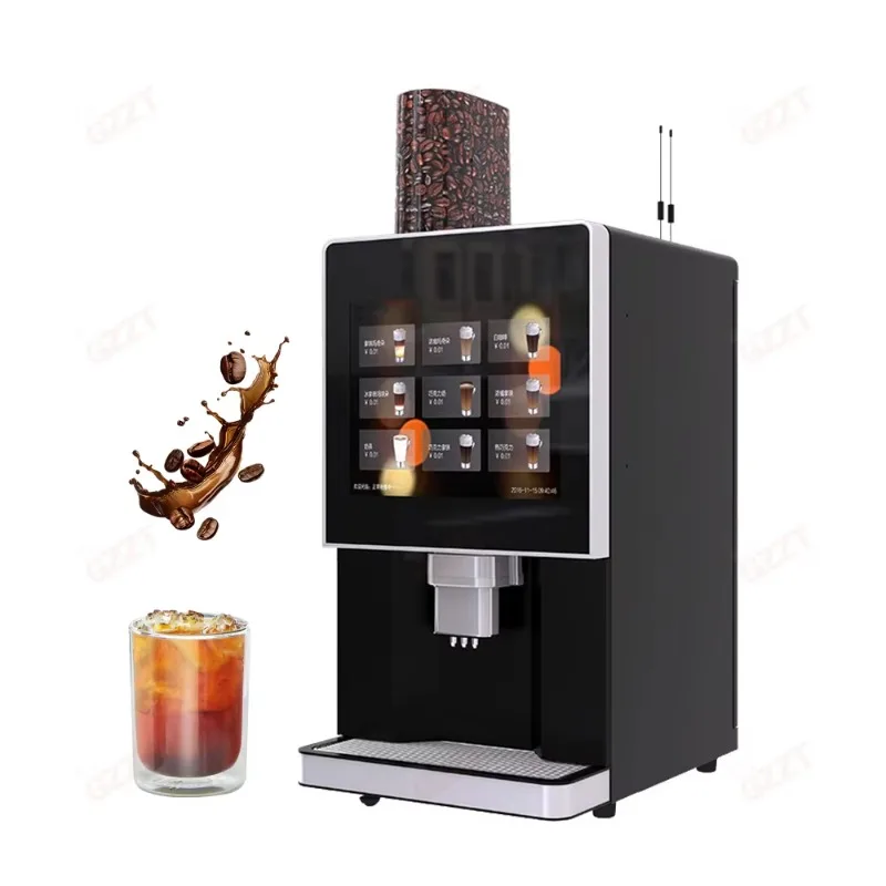 3G/4G/WIFI الدفع الكاجوال منضدية التجارية آلة بيع المشروبات الساخنة مقهى اسبريسو ماكينة القهوة المطحونة الطازجة