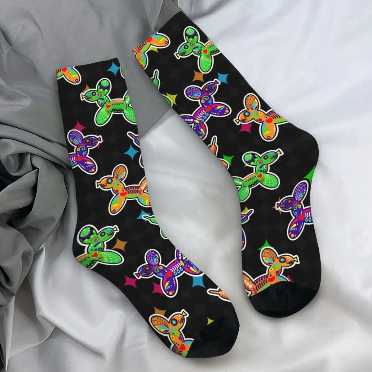 Sugar Skull Balloon Dog Socks Colorful Elegant Stockings Men Soft Running Sports Socks Winter Graphic Anti Bacterial Socks