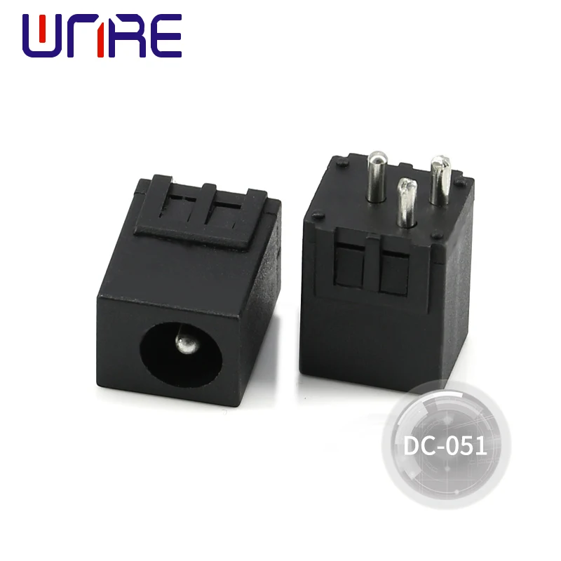 DC-051 DC Power Socket Interface 5.5*2.1mm 5.5*2.5mm Black Connector Accessories Equipment Product Charging Port Female 1A 12V